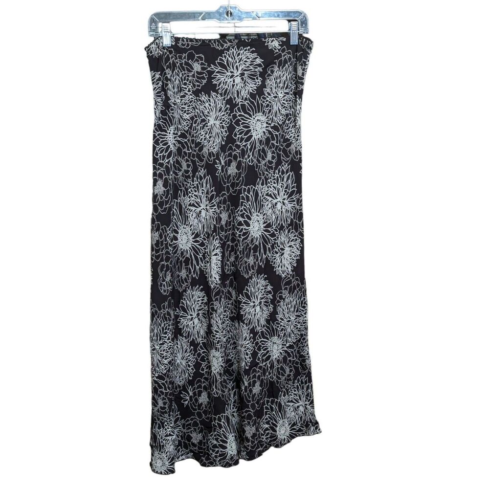 Old Navy Size 10 Printed Floral Zippered Skirt Brown And Beige Flowers EUC